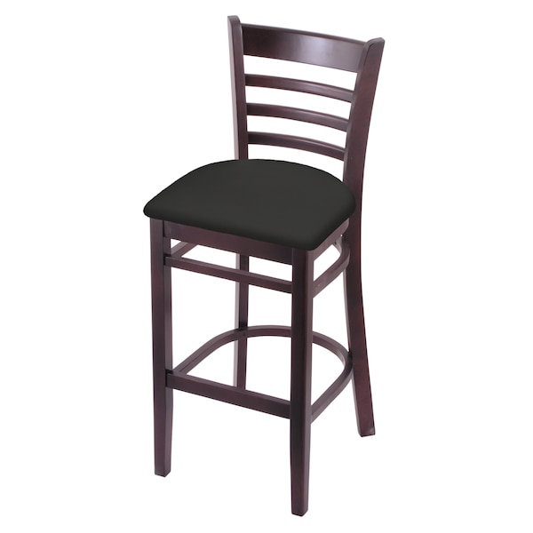 30" Bar Stool, Dark Cherry Finish, Canter Iron Seat